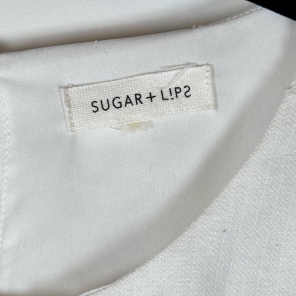 Sugar + Lipz Ivory Lace Boho Bridal Resort Cottagecore Milkmaid Dress Small - Picture 3 of 9